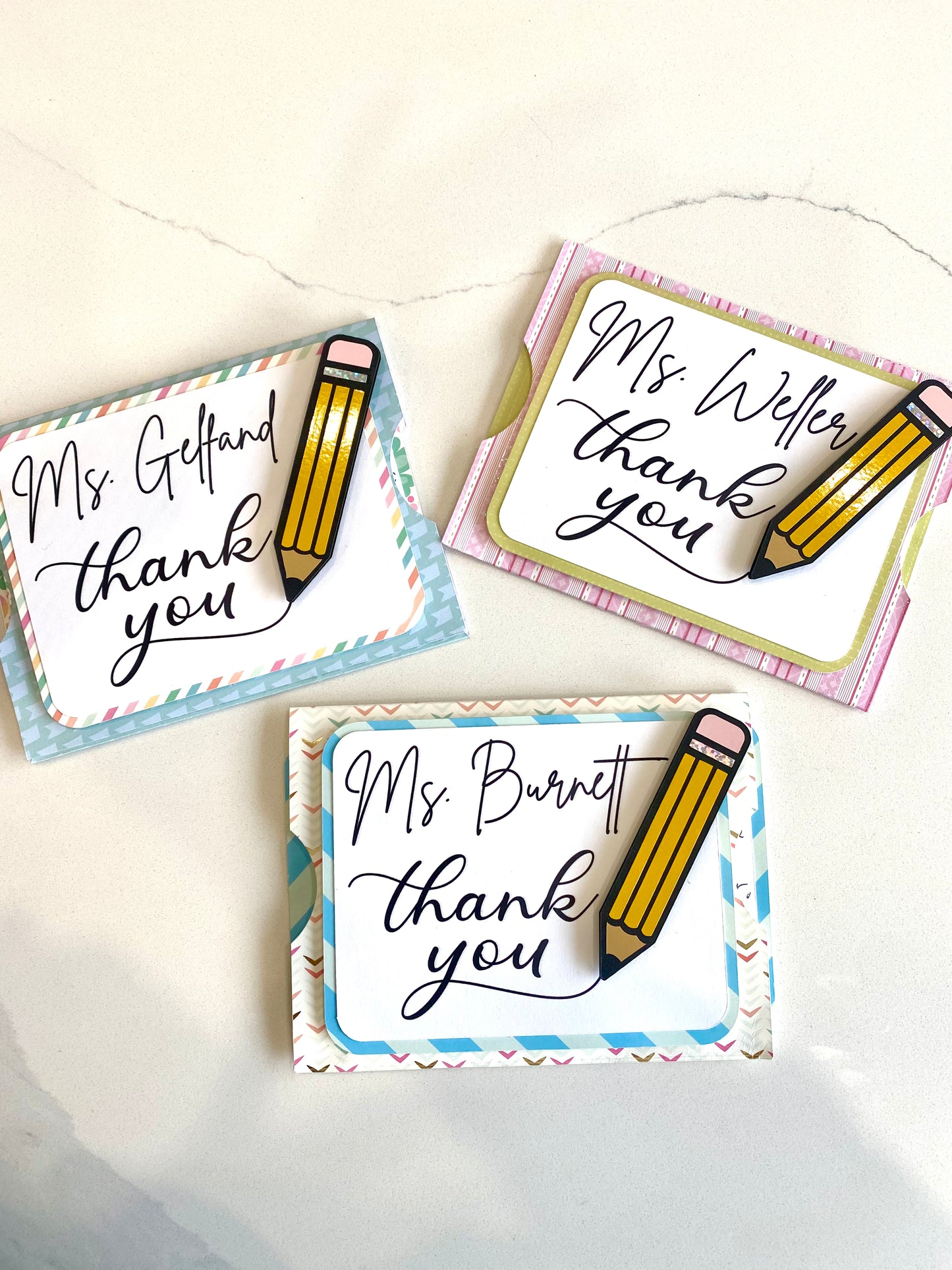 Teacher's Thank You Sliding Gift Card holders